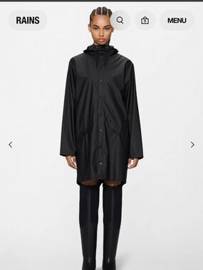 NWT Rains Black Jacket XS